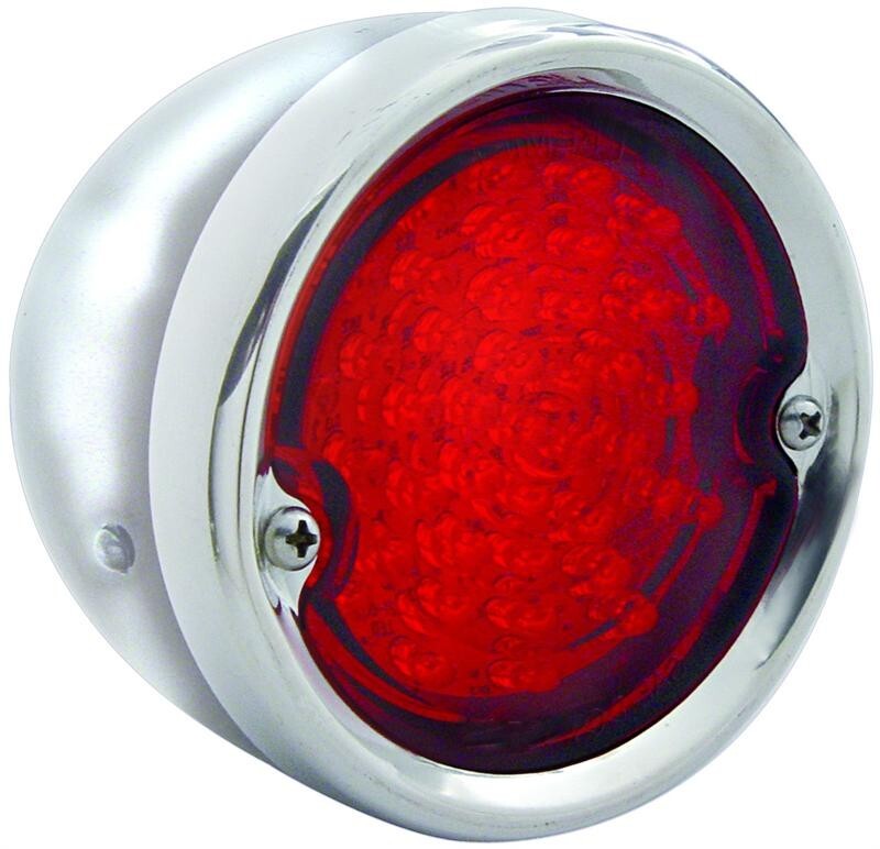 TAIL LIGHT RED LED (29) LENS W/STAINLESS HOUSING 1954-59 CHEVY TRUCK