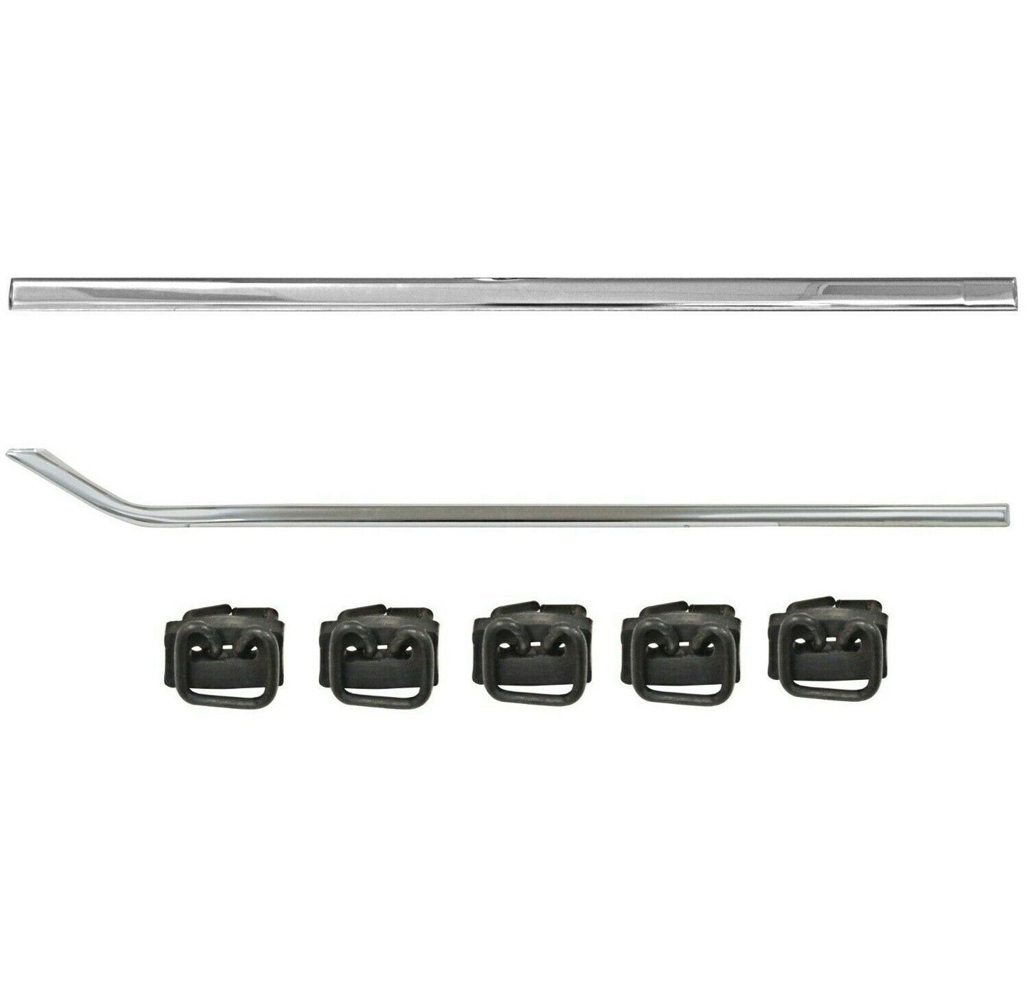 1962~1266 Chevy Pickup Truck Door Molding Left Side Pair Upper + Lower w/Clips