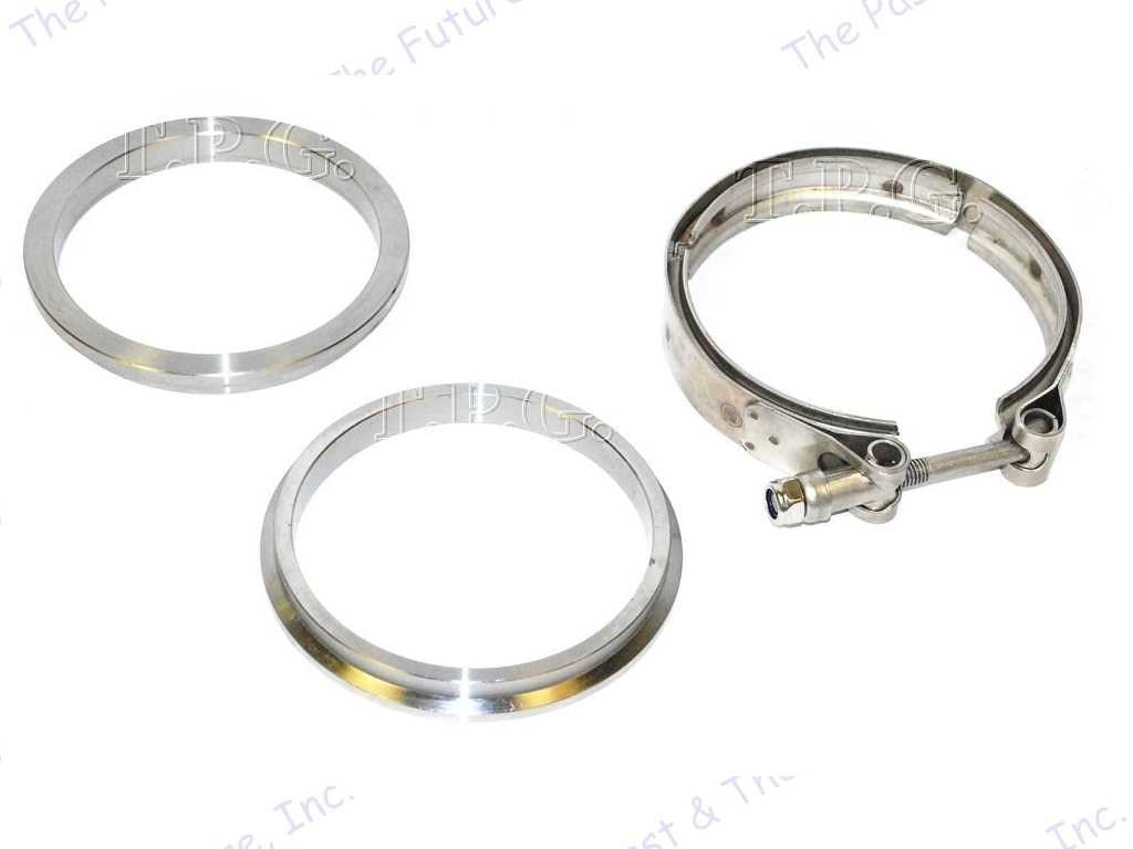 Fits 2.25" Stainless Steel Turbo Exhaust Downpipe Header V Band Clamps Kit 3PC