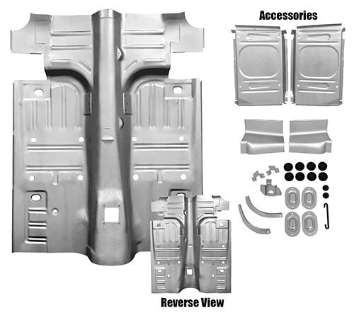 FLOOR PAN COMPLETE 1965-68 FOR 1" MINI TUB FORD MUSTANG CPE/FB