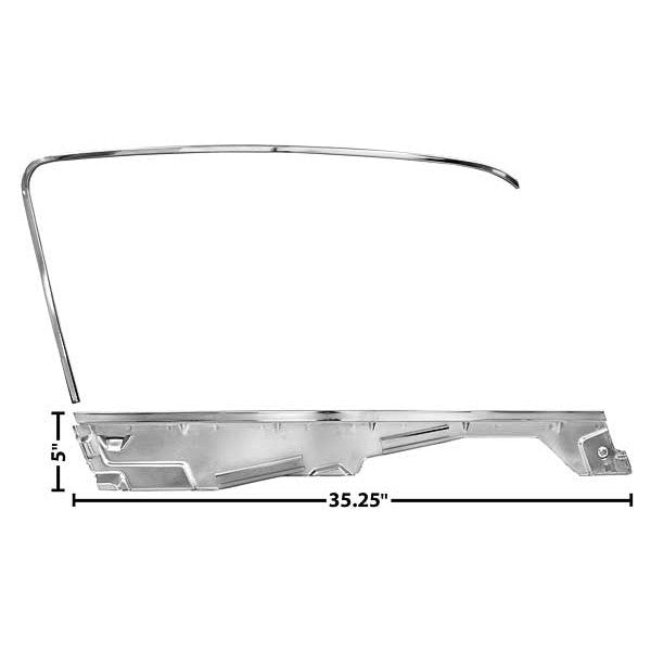 1965 1966 Ford Mustang FASTBACK Door Window Glass Frame Left Side Dynacorn