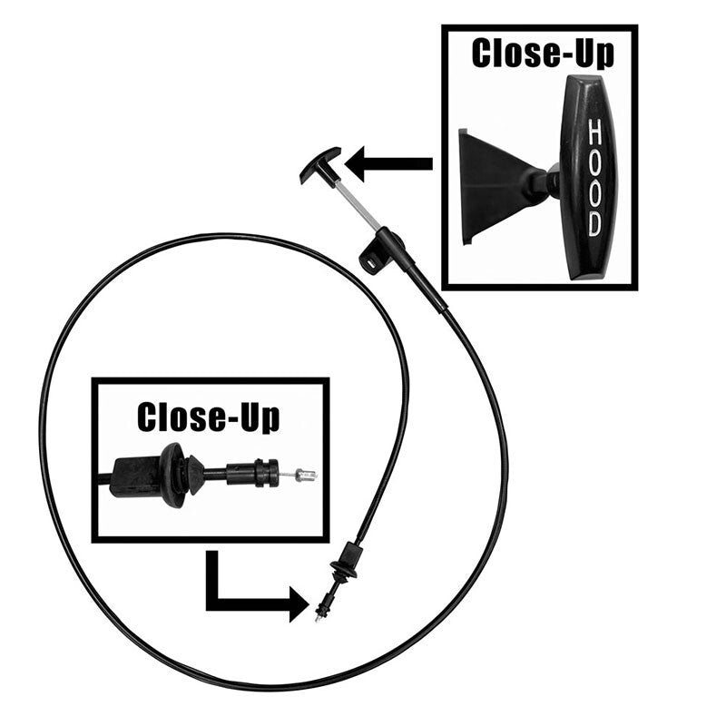 FRONT HOOD RELEASE CABLE 1977-80 CHEVROLET TRUCK LONG STYLE