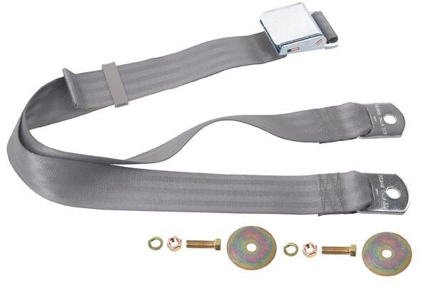 SEAT BELT LIGHT GRAY 74" LIFT BUCKLE LATCH FORD MUSTANG
