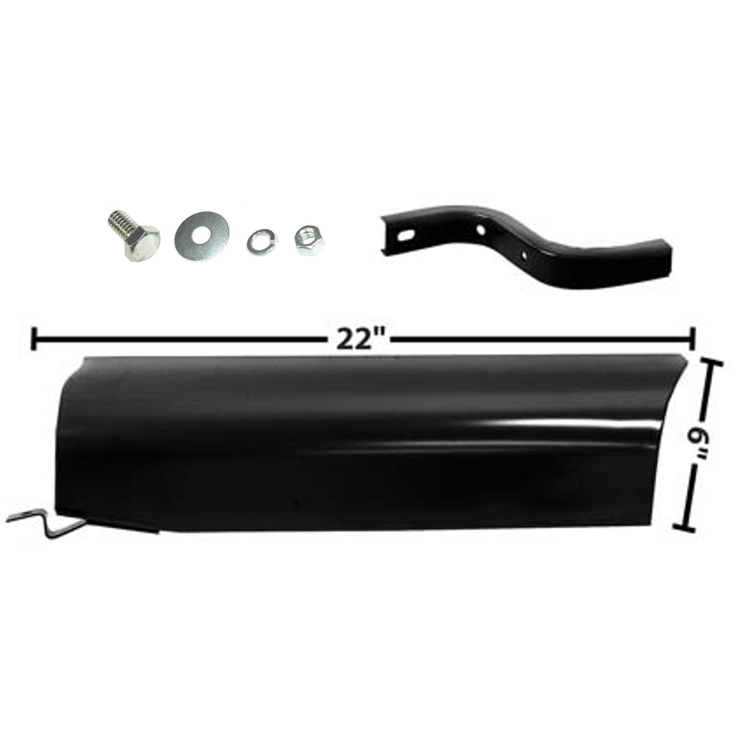 54-55 Chevy Pickup Truck Running Board(Step Plate Splash)to Bed Apron Left Side