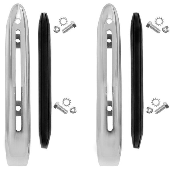 1968 Impala Rear Bumper Guards Chrome w/Black Trims Pair Right & Left w/Hardware