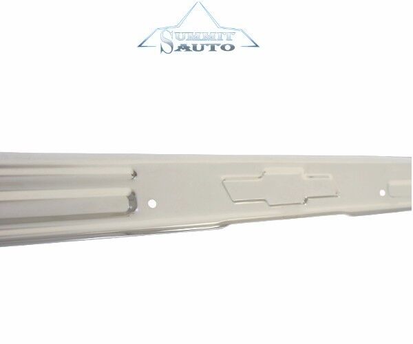67 68 69 70 71 72 Chevy Pickup Door Sill Scuff Plate w/ Bow Tie & Screws Chrome