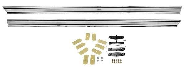 ROCKER PANEL MOLDINGS PAIR 1969-77 DRONCO STAINLESS W/CLIPS