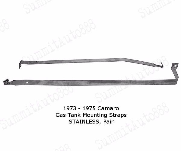 1973 1974 1975 Camaro Gas / Fuel Tank Mounting Straps STAINLESS STEEL, Pair
