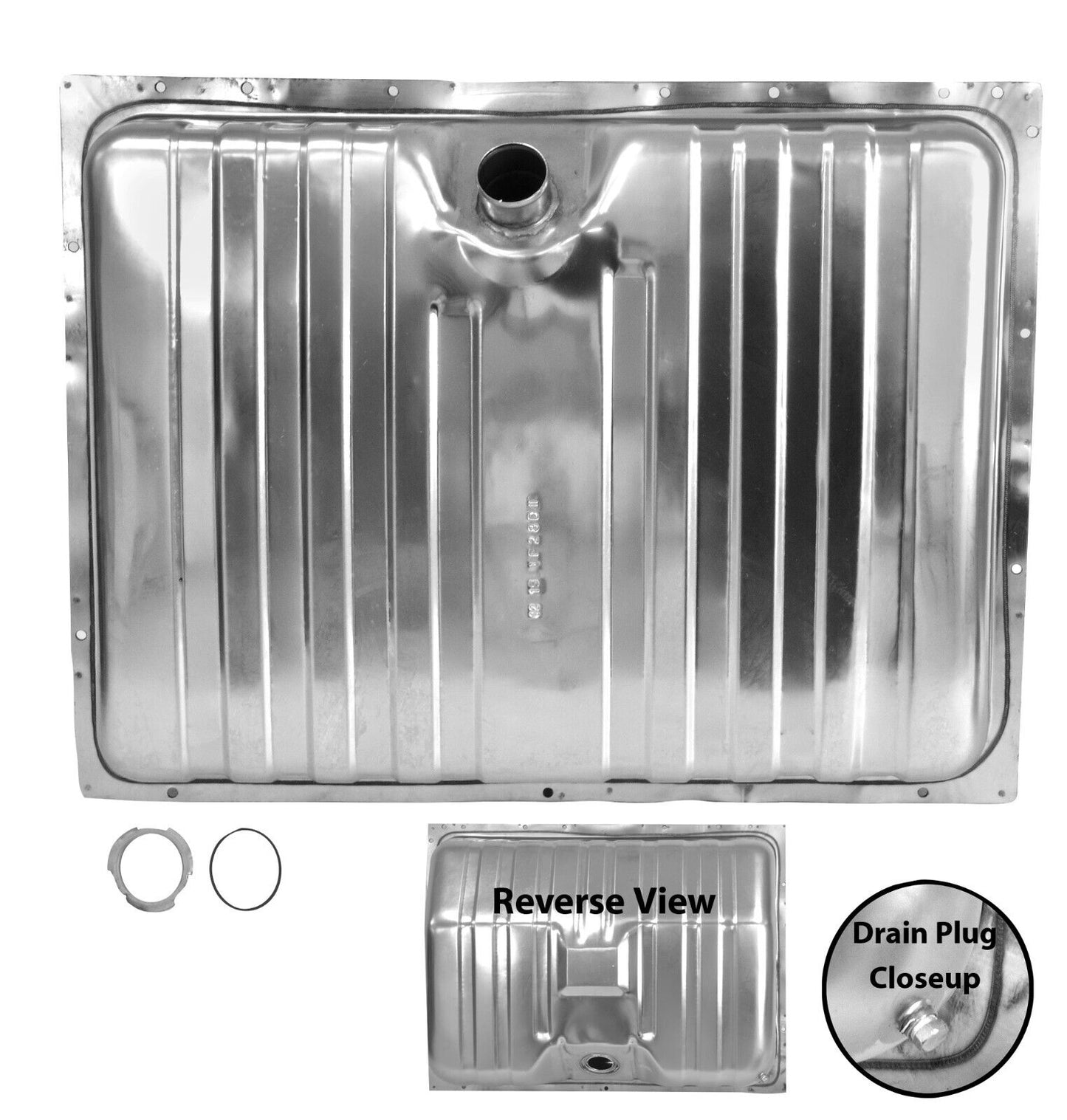 1970 Mustang Cougar Gas Tank Stainless W/Drain Plug Dynacorn T24S