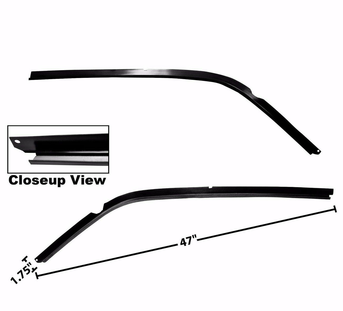 1967~1969 Camaro Firebird Roof Drip Rails Pair 2 PCS EDP Steel Dynacorn