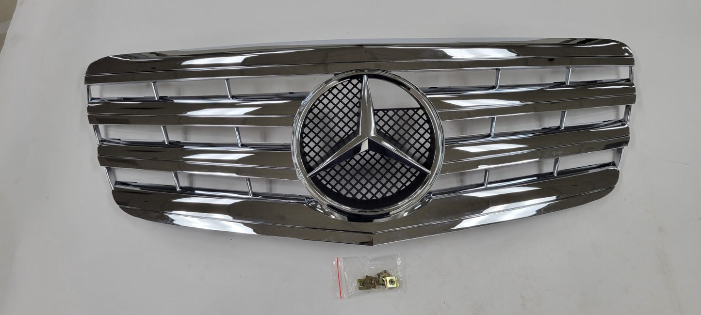Chrome Star 4 Fin Front Grille Fit Benz W211 E-Class 2007-2009