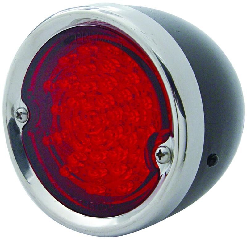 TAIL LIGHT RED LED (29) LENS W/BLACKHOUSING 1954-59 CHEVY TRUCK