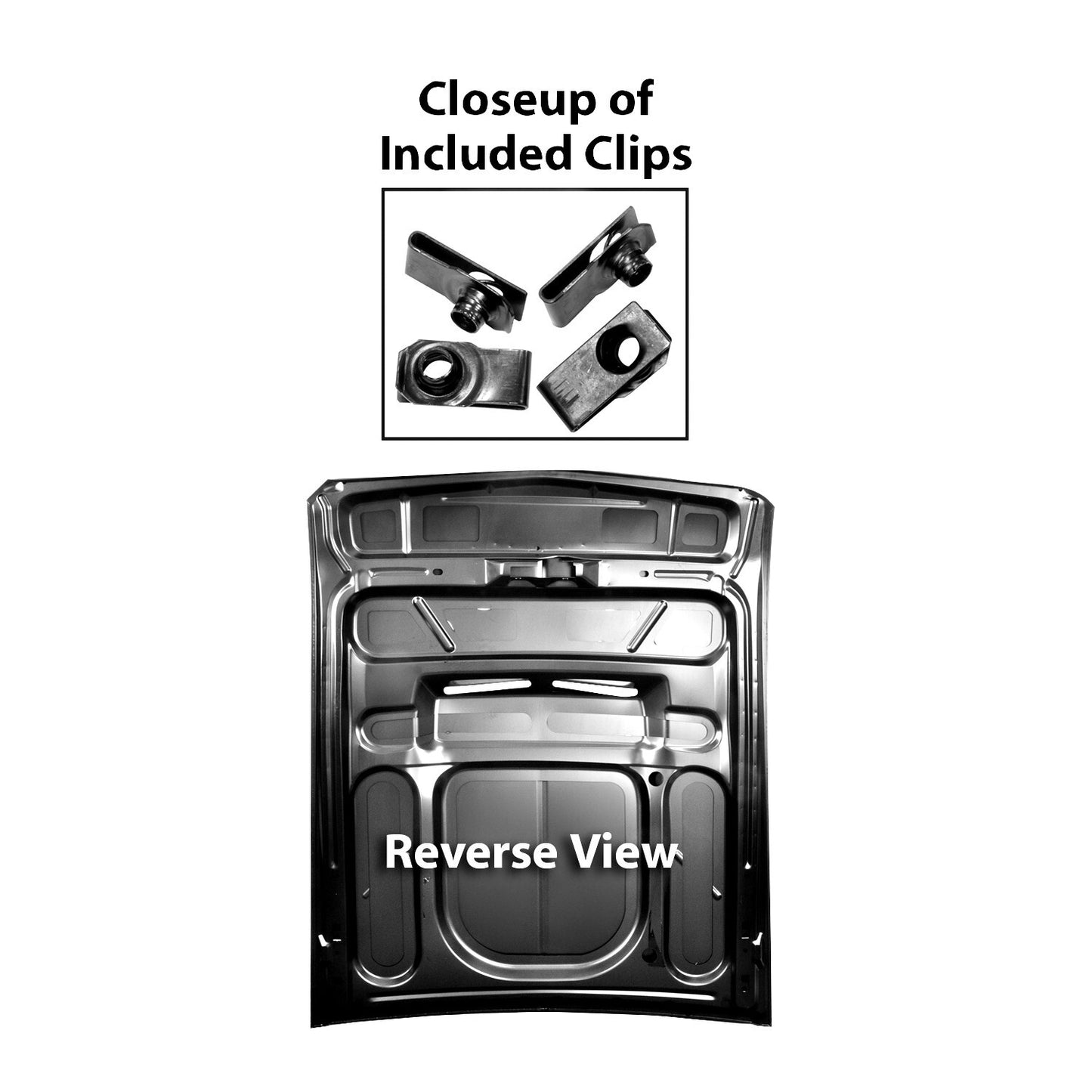 Eleanor Style Hood w/Functional Scoop Black EDP Steel 1967~1968 Mustang Dii