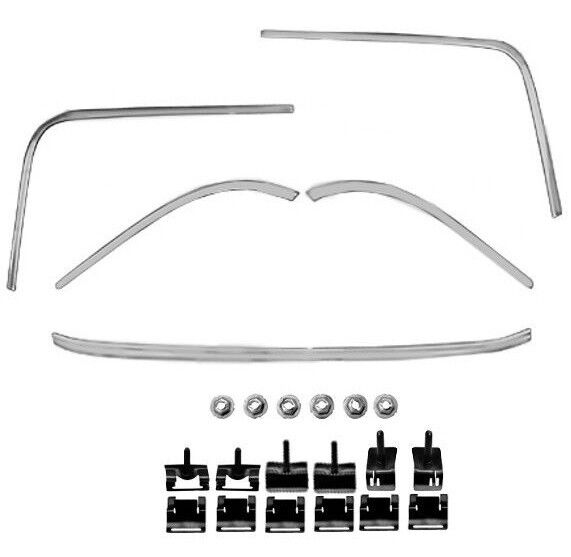 1962 63 64 Chevy Impala Rear Window Molding Set 5 Pieces w/ Clips Dynacorn