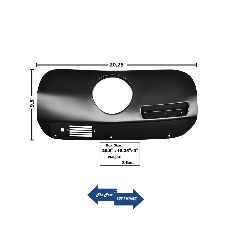 Dash Trim Cover Clock Panel Right w/ Clock Hole 1969 70 Ford Mustang MSMG6970-10