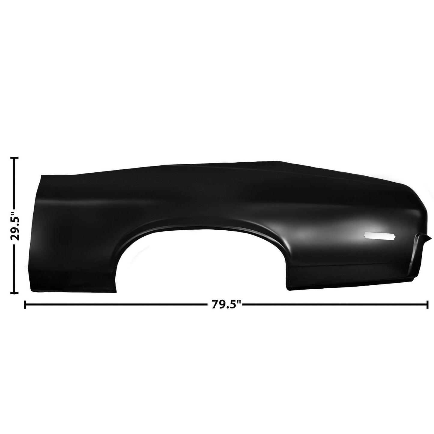 1973~1974 Nova Quarter Panel Skin Left Driver Side EDP Coated Steel Dynacorn