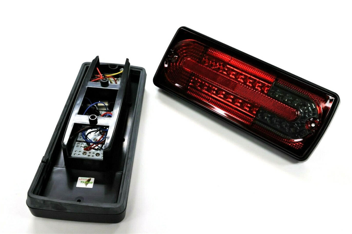 Fits 1990~2011 Benz W463 LED Tail Lamp Light BLK RIM Red Smoke