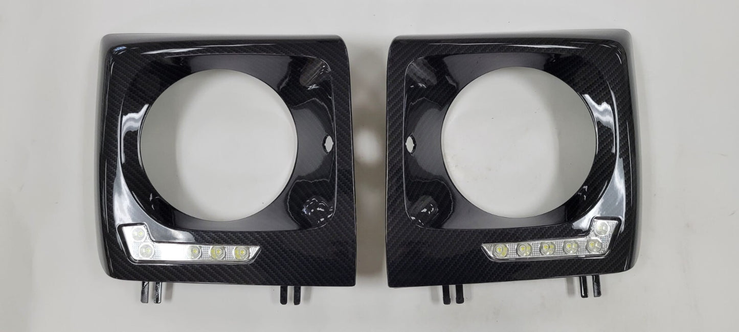For Mercedes Benz G class arbon Fiber Headlight Cover Lamp With LED