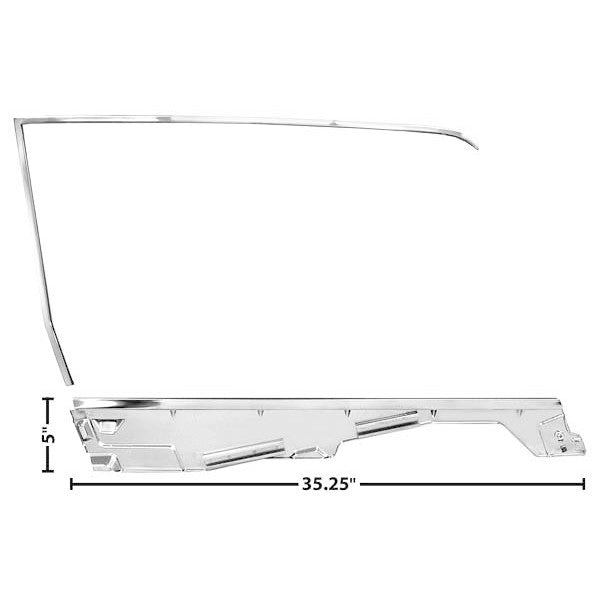 1965 66 Mustang COUPE / HARDTOP Door Window Glass Frame Left Side Dynacorn
