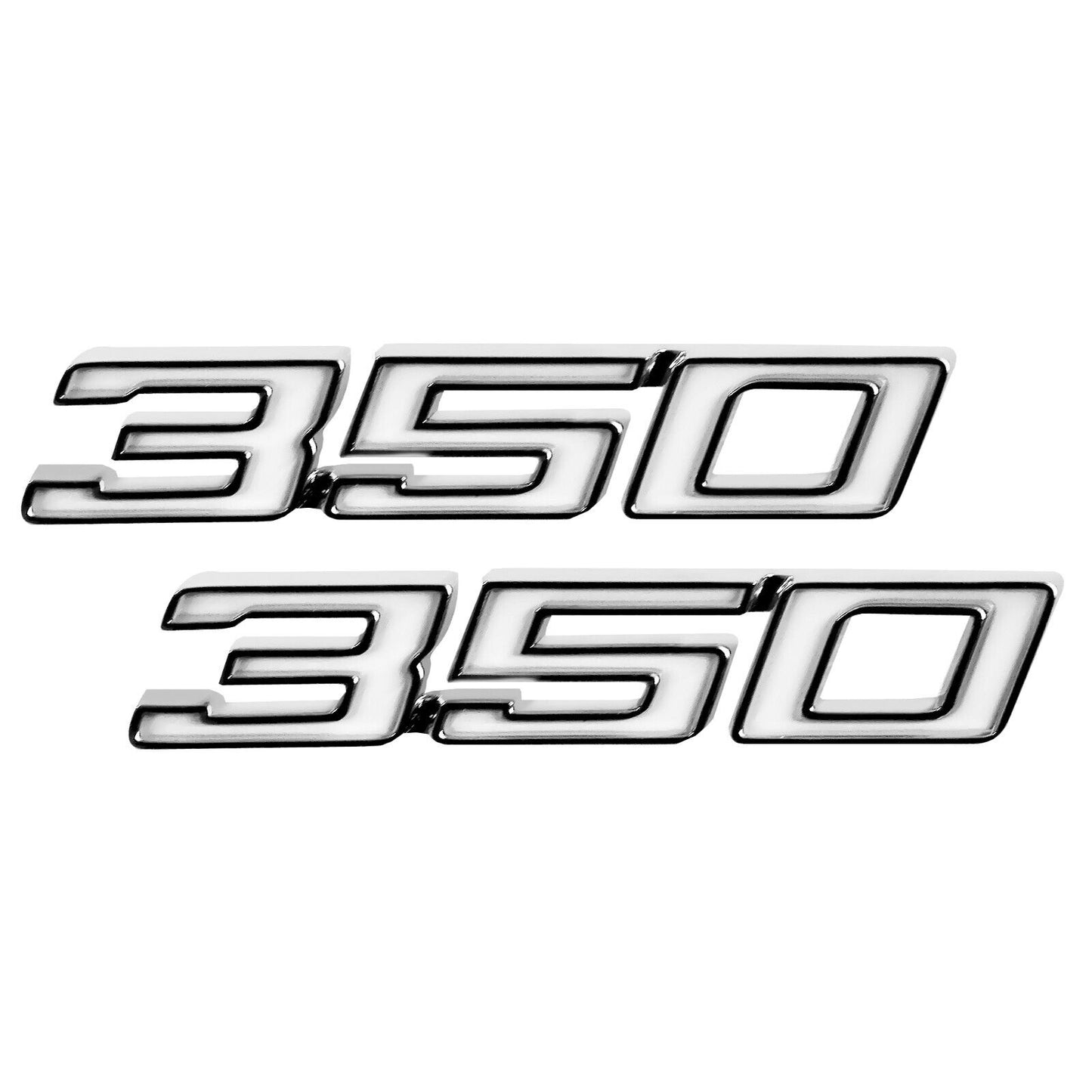 1970 1971 1972 Chevelle Fender Emblem "350" Chrome White Pair Right & Left Side