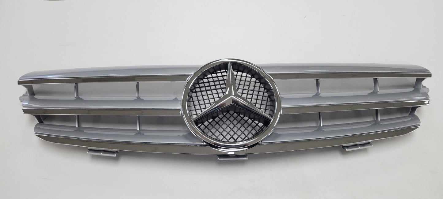 Mercedes W209 CLK CLK500 CLK320 Silver Grille 2003 2004 2005 2006 2007 2008 2009