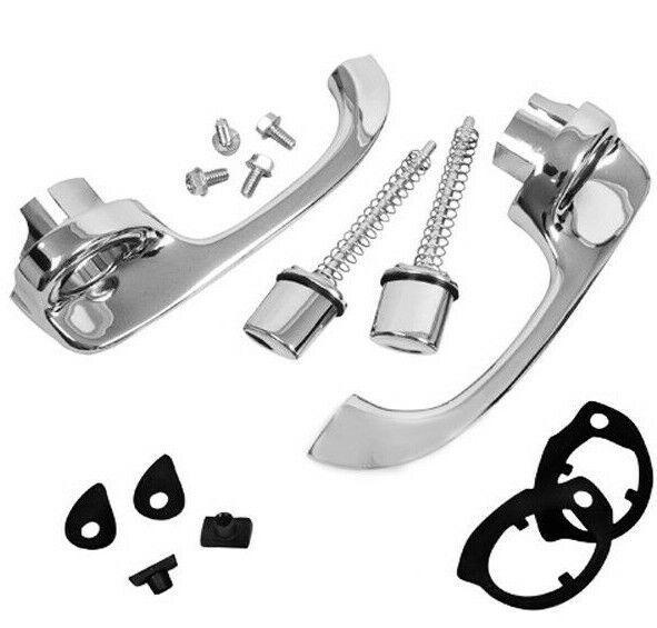 1965 66 67 68 Chevy Impala Outside Door Handle Rear Pair Cherome Dynacorn New