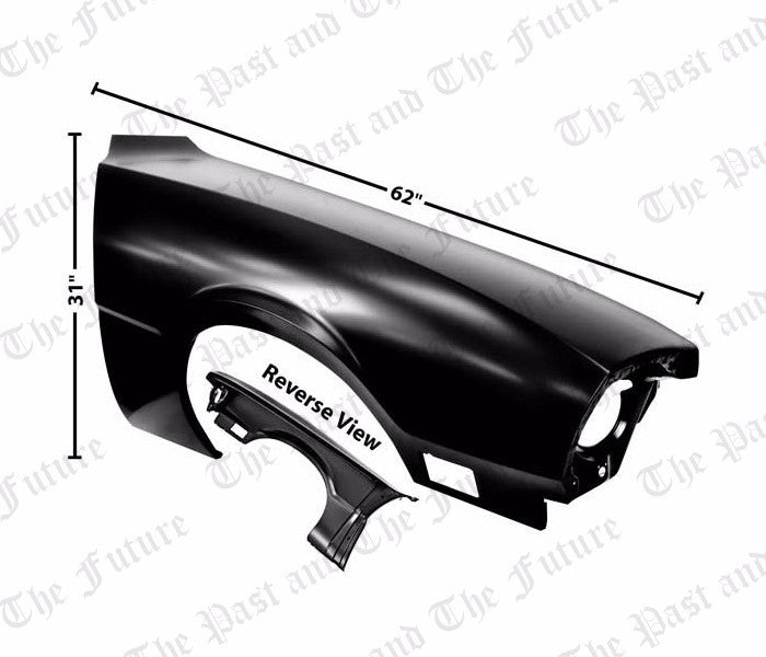 1970 - 1972 Maverick Right Fender w/o Antenna Hole MVFD7072-1R