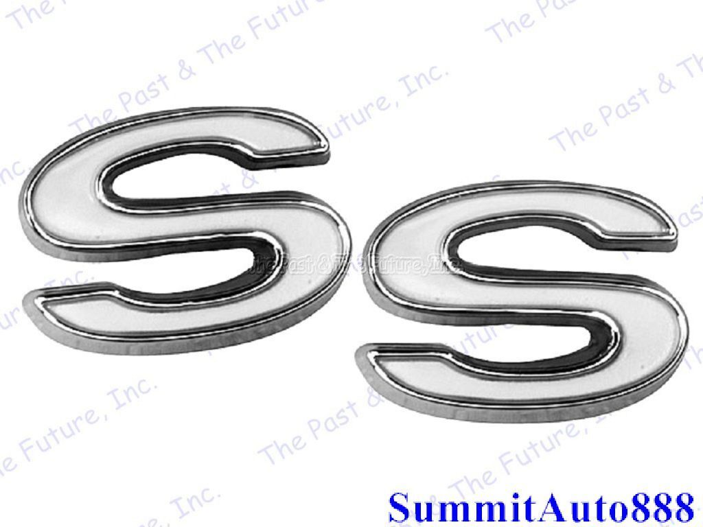 69 70 71 72 Chevy Camaro Fender Emblem - Chrome / SS - Pair / 2 PCS CAEM6972-1