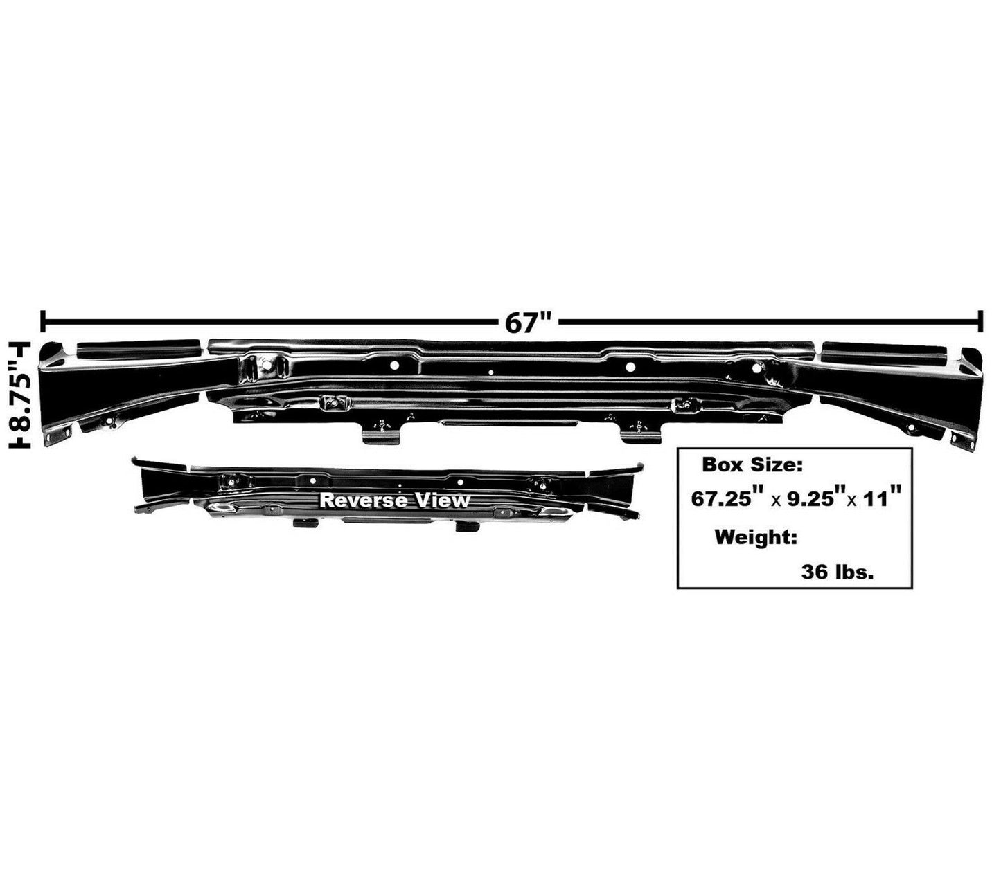 1967~1972 Chevy Pickup Truck Rear Cab Floor Support Brace EDP Coated