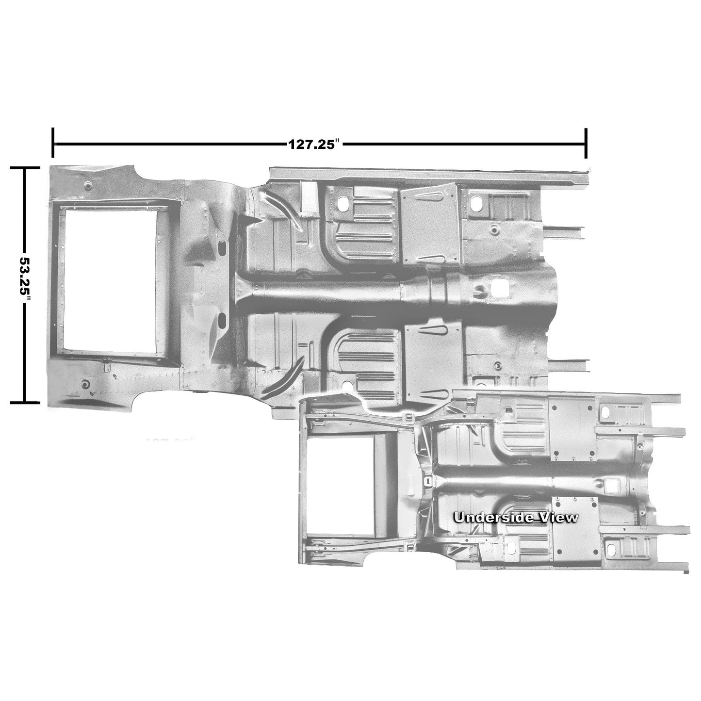 Complete Convertible Floor Panel Assembly 1965~1968 Mustang Weld Through Steel