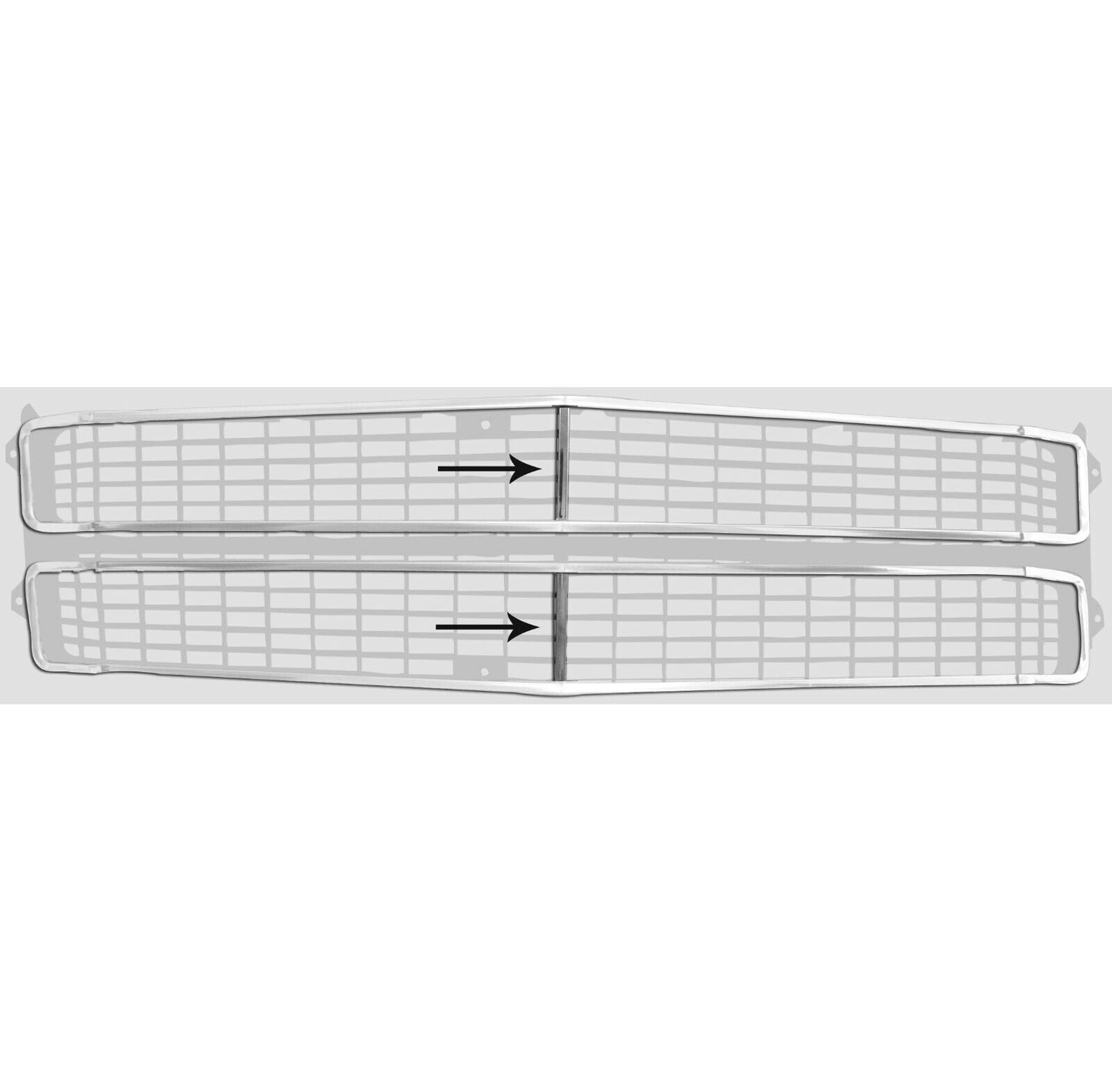 1970 Chevelle El Camino Center Grille Molding Vertical Each Stainless Steel Dii