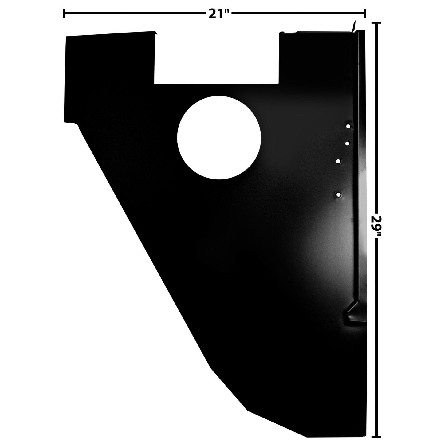 1966~1977 Bronco Cowl Side Panel Right Side EDP Coated Steel Dynacorn New