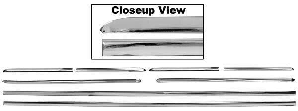 BODY SIDE MOLDING 1968-72 NOVA SS 8 PCSDELUX ROCKER TRIM SET