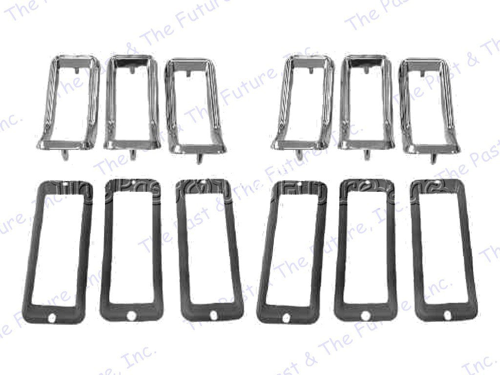 Tail Lamp Light Bezel w/ Seal - Chrome - Pair / 6 PCS Set MSTL67-1P