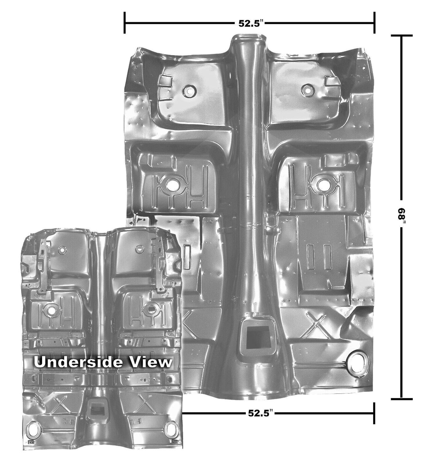 1970~1973 Camaro Complete Floor Pan w/ Braces Weld Through Primer Dynacorn