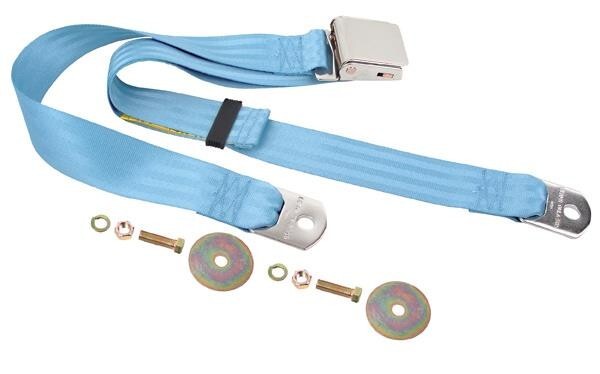 SEAT BELT LIGHT BLUE 60" LIFT BUCKLE LATCH FORD MUSTANG