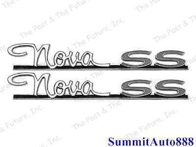 1963 1964 63 64 Chevy Nova Quarter Emblem - SS - Pair / 2 PCS NOEM6364-1P