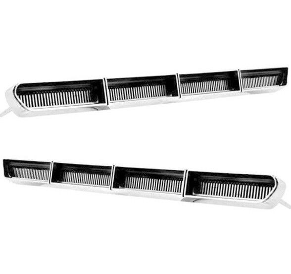 Hood Louver Inserts Chrome Pair 2 Pcs Dynacorn 1966 Chevy Chevelle & El Camino 