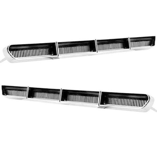 Hood Louver Inserts Chrome Pair 2 Pcs Dynacorn 1966 Chevy Chevelle & El Camino 