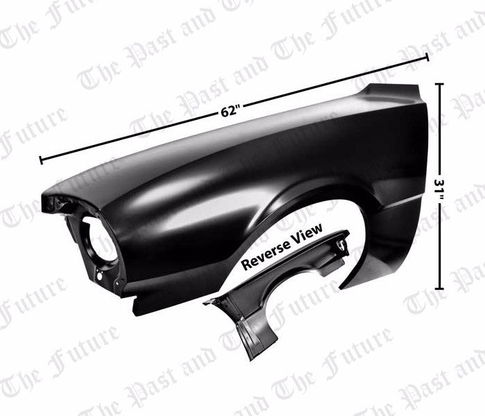 1970 - 1972 Maverick Left Fender w/o Marker Lamp Hole MVFD7072-2L