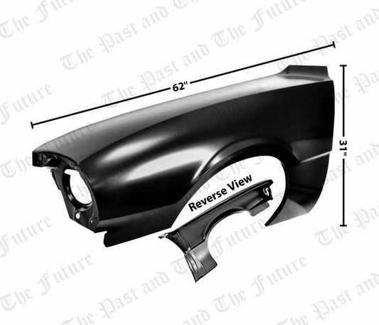 1970 - 1972 Maverick Left Fender w/o Marker Lamp Hole MVFD7072-2L