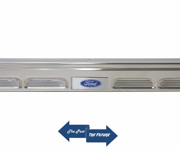 65 66 67 68 Ford Mustang Door Sill Scuff Plates w/ Ford Decals / Aluminum / Pair