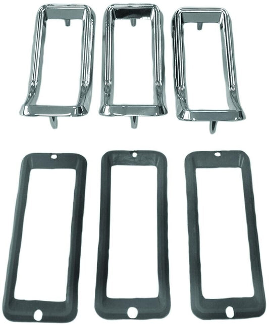 TAIL LAMP BEZEL 1967 MUSTANG 3 PCS SET W/SEALS