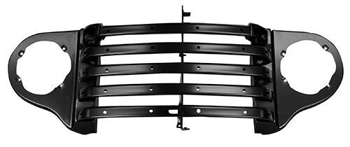 GRILLE PANEL TRUCK W/PARKLAMP BEZEL 1948-50 FORD W/BAR & CRANK HOLE PAINTED BLK