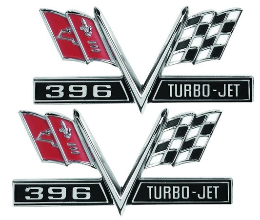 EMBLEM 65-67 FENDER X FLAG PAIR CHEVROLET CAMARO