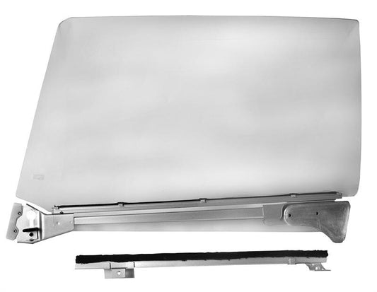 DOOR GLASS ASSEMBLY LH 1966-67 W/TRACK CPE/CONV CLEAR GLASS