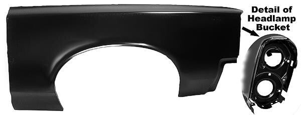FRONT RH FENDER W/HEADLAMP BUCKETS 1967 GTO