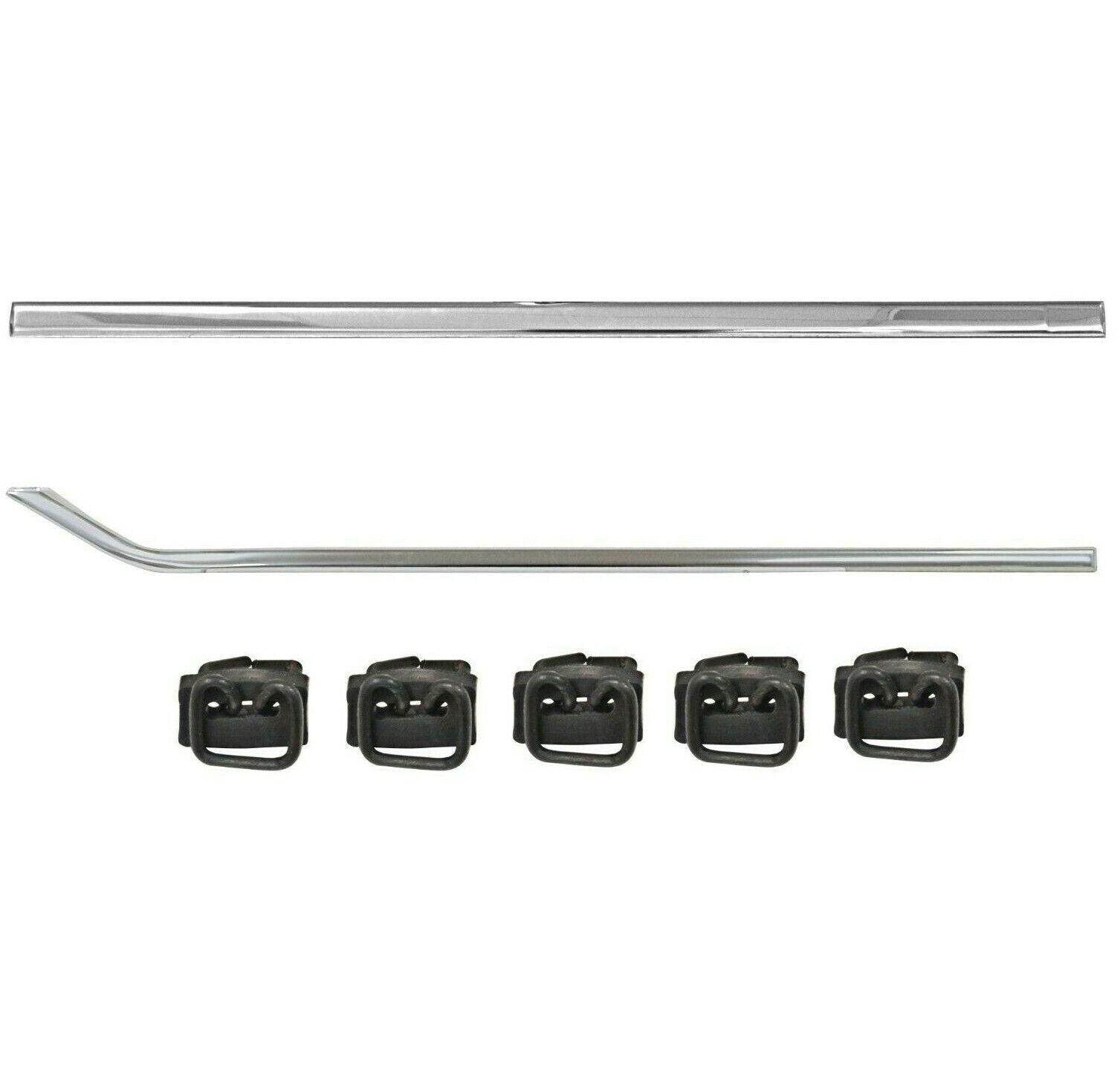 1962~1266 Chevy Pickup Truck Door Molding Left Side Pair Upper + Lower w/Clips 