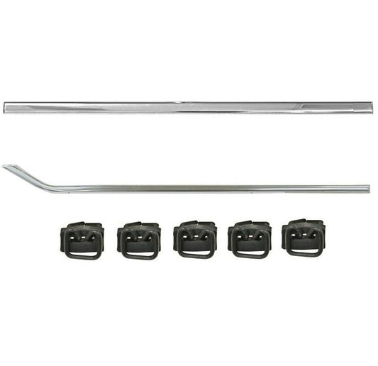 1962~1266 Chevy Pickup Truck Door Molding Left Side Pair Upper + Lower w/Clips 