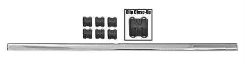 UPPER DOOR MOLDING 1962-66 CHEVROLET TRUCK FITS EIHTER SIDE RH & LH W/CLIPS